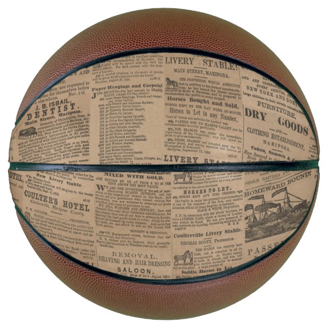 Ballon De Basket Ads of the Past, NY 1856 Basketball (Devant)