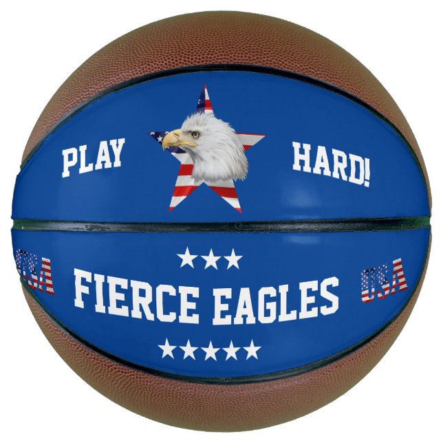 Ballon De Basket Aigle Extraordinaire, Drapeau Américain, Étoile (Devant)