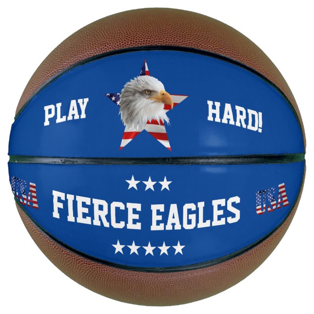 Ballon De Basket Aigle sauvage, Drapeau américain, Étoile (Devant)