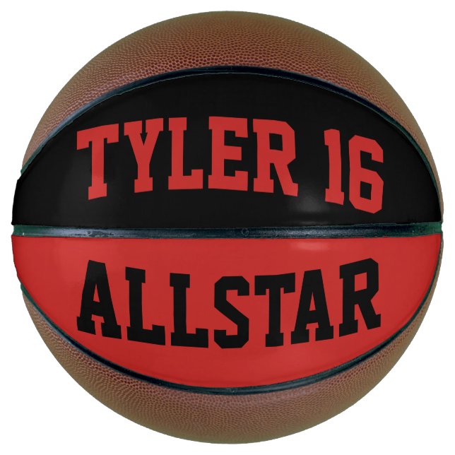 Ballon De Basket Allstar Rouge et Noir (Devant)