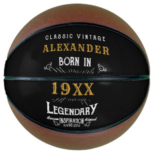 Ballon De Basket Anniversaire personnalisé Monogramme Père légen