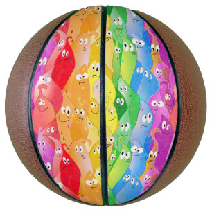 Ballon De Basket Arc-en-ciel Émotive les monstres mignons en couleu