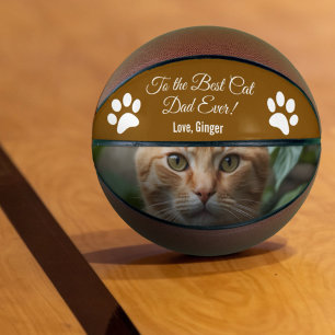 Ballon De Basket Au meilleur chat papa jamais photo personnalisée