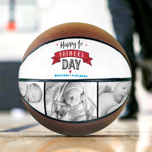 Ballon De Basket Bannière rouge Joyeuse 1re Fête des Pères Photo Gr