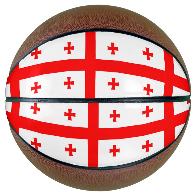 Ballon De Basket Basket-ball complet avec Drapeau de Géorgie (Devant)