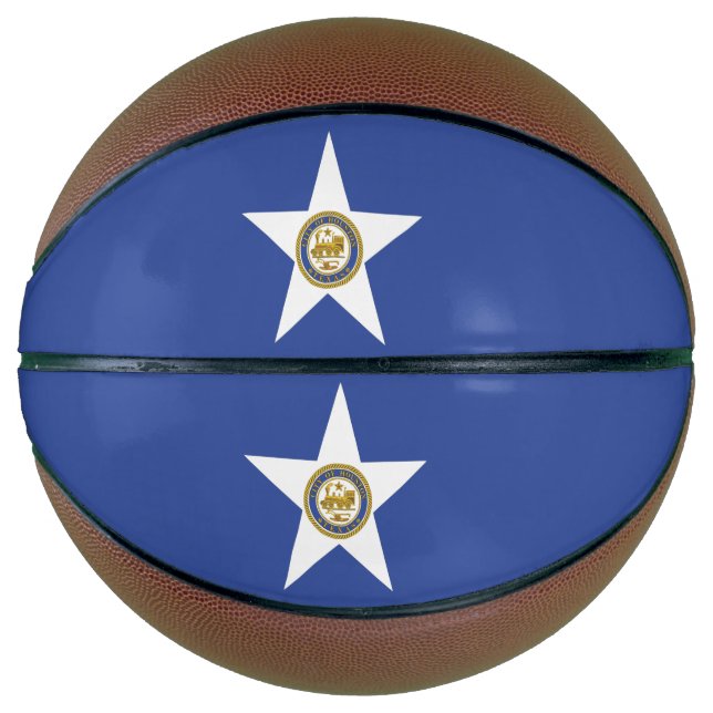 Ballon De Basket Basket-ball complet avec drapeau de Houston (Devant)