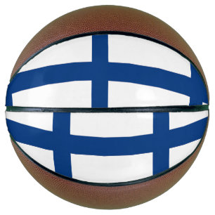 Ballon De Basket Basket-ball complet avec drapeau de la Finlande