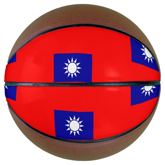 Ballon De Basket Basket-ball complet avec drapeau de Taïwan (Devant)