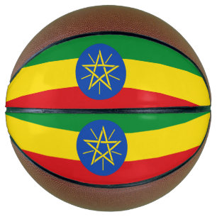 Ballon De Basket Basket-ball complet avec drapeau d'Éthiopie