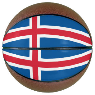 Ballon De Basket Basket-ball complet avec drapeau d'Islande