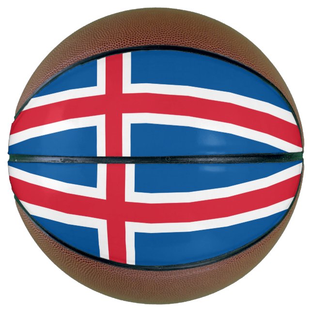 Ballon De Basket Basket-ball complet avec drapeau d'Islande (Devant)