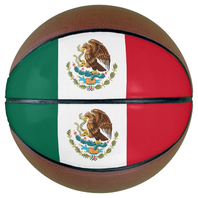 Ballon De Basket Basket-ball complet avec drapeau du Mexique (Devant)