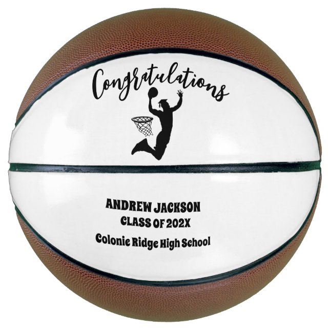 Ballon De Basket Basket-ball de fin d'études personnalisée, cadeau  (Devant)