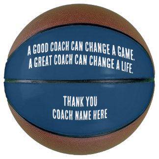 Ballon De Basket Basket-ball de l'entraîneur bleu Merci blanc