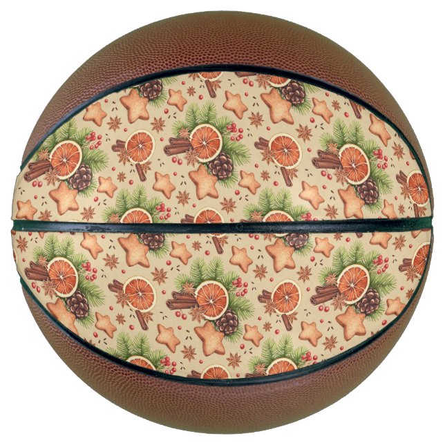 Ballon De Basket Basket-ball épices de vacances (Devant)