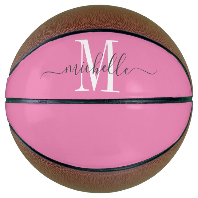 Ballon De Basket Basket-ball monogramme pour fille personnalisée (Devant)