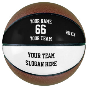 Ballon De Basket Basket-ball noir personnalisé avec nom, numéro, éq