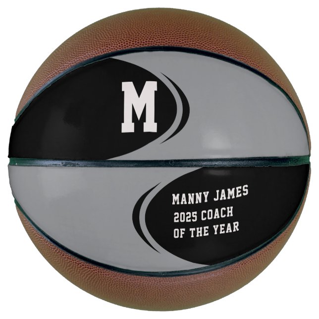 Ballon De Basket Basket-ball personnalisé Black Grey (Devant)