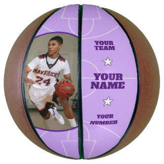 Ballon De Basket Basket-ball personnalisé côté cour violet