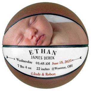 Ballon De Basket Basket-ball personnalisé Faire-part de naissance 