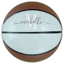 Basket-ball rose monogramme pour fille personnalis