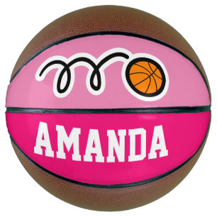 Ballon De Basket Basket-ball rose personnalisé pour l'anniversaire 