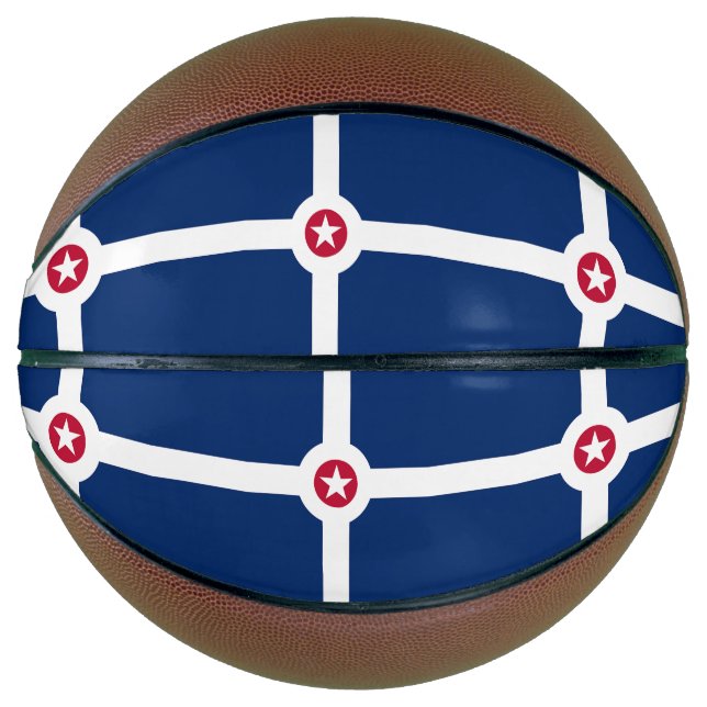 Ballon De Basket Basket complet avec Drapeau d'Indianapolis, États- (Devant)