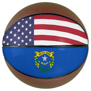 Ballon De Basket Basket complet avec Drapeau du Nevada, États-Unis