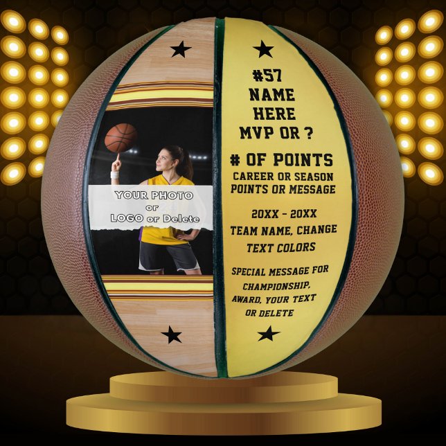 Ballon De Basket Basketball Cadeaux de nuit senior, Basketball PHOT (Photo Basketball. Personalized Basketball with Photo or Delete. Senior basketball gift ideas. MVP.)
