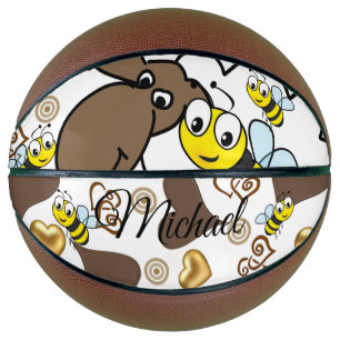 Ballon De Basket Basketball Moutons Coeurs Brown Bumblebee