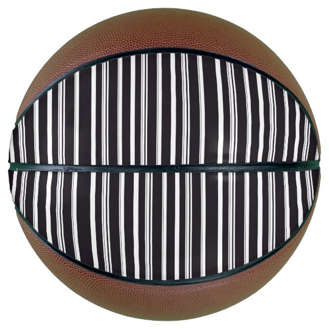 Ballon De Basket Belles rayures blanches noires (Devant)