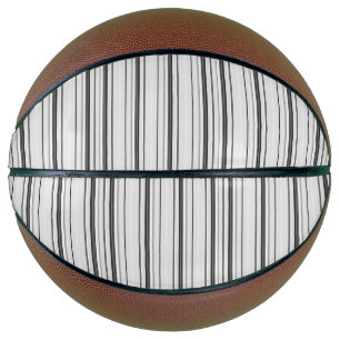 Ballon De Basket Belles rayures gris blanc