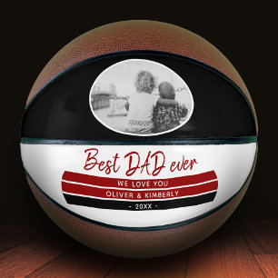 Ballon De Basket Best Dad Ever Red Black Modern Father`s Day Photo