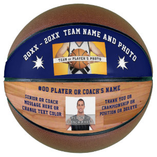 Ballon De Basket Bleu 2 Photos, Texte Personnalisé Basketball Fabr