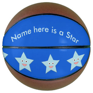 Ballon De Basket Bleu clair Celebration Star Custom Basketballs