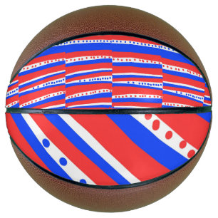 Ballon De Basket Bleu rouge Cercles Bleu