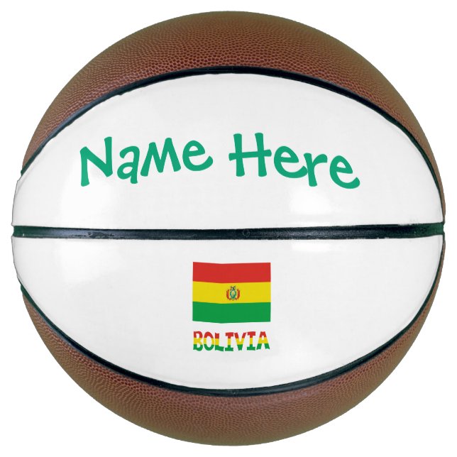 Ballon De Basket Bolivie Drapeau vert Personnalisé (Devant)