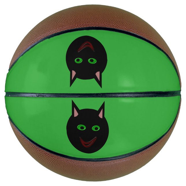 Ballon De Basket Boules de chat noir Halloween (Devant)