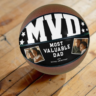 Ballon De Basket Cadeau Photo Basketball Papa MVD Noir Souvenir