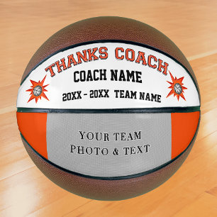 Ballon De Basket Cadeaux d'entraîneurs de basket-ball blanc et noi