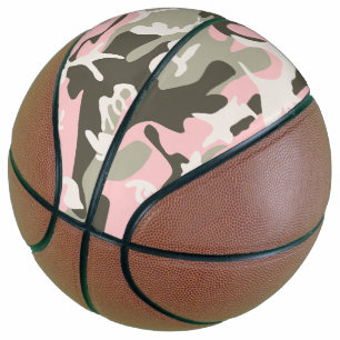 Ballon De Basket Camouflage rose et vert, Militaire, Armée