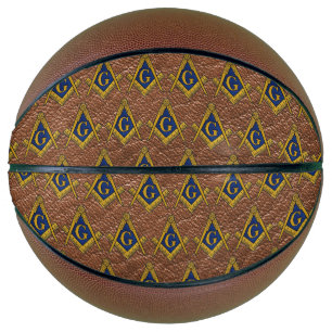 Ballon De Basket Carré et compas maçonniques en cuir