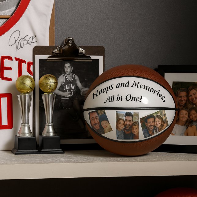 Ballon De Basket Cercles et souvenirs tout en un - Photo personnali (Créateur téléchargé)