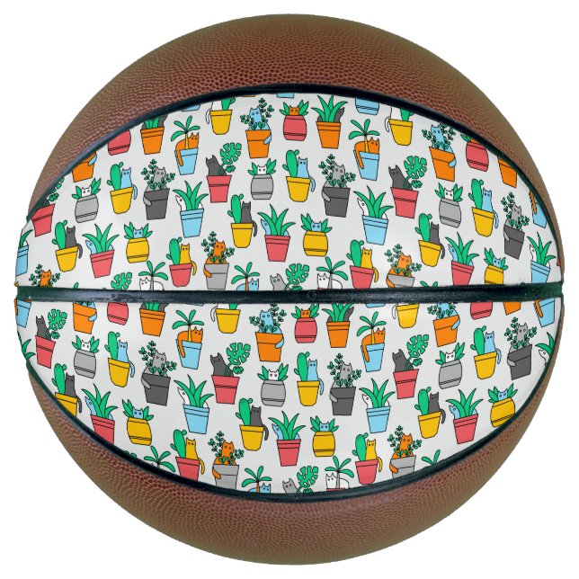 Ballon De Basket Chats dans les pots à fleurs (Devant)