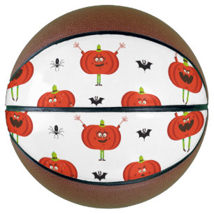 Ballon De Basket Citrouilles d'halloween mignonnes, araignée et mot