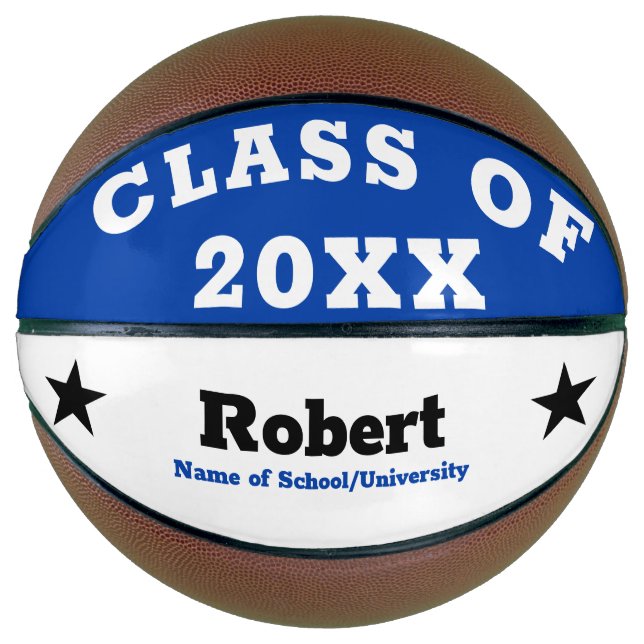 Ballon De Basket Classe bleue de diplôme (Devant)