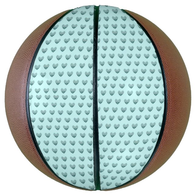 Ballon De Basket Coeur de plumes dans vert tendre (Vertical)