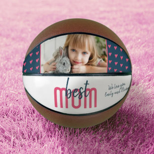 Ballon De Basket Coeur rose mignon Meilleure maman Photo Fête des M