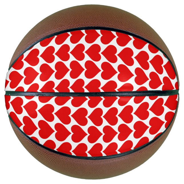 Ballon De Basket Coeurs rouges Motif, Romantique, Amour (Devant)