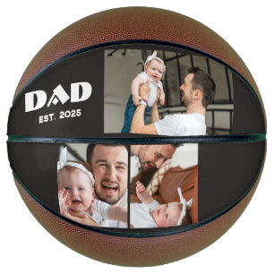 Ballon De Basket Collage de 3 photos personnalisé Papa établi